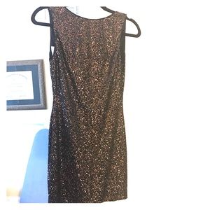 Brown sequin mini dress